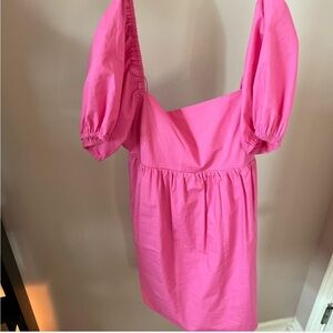 Pink Puff Sleeve Dress